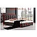 Double PU Leather Deluxe Bed Frame Brown