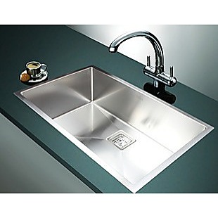 810x505mm Handmade 1.5mm Stainless Steel Undermount / Topmount Kitchen Sink with Square Waste