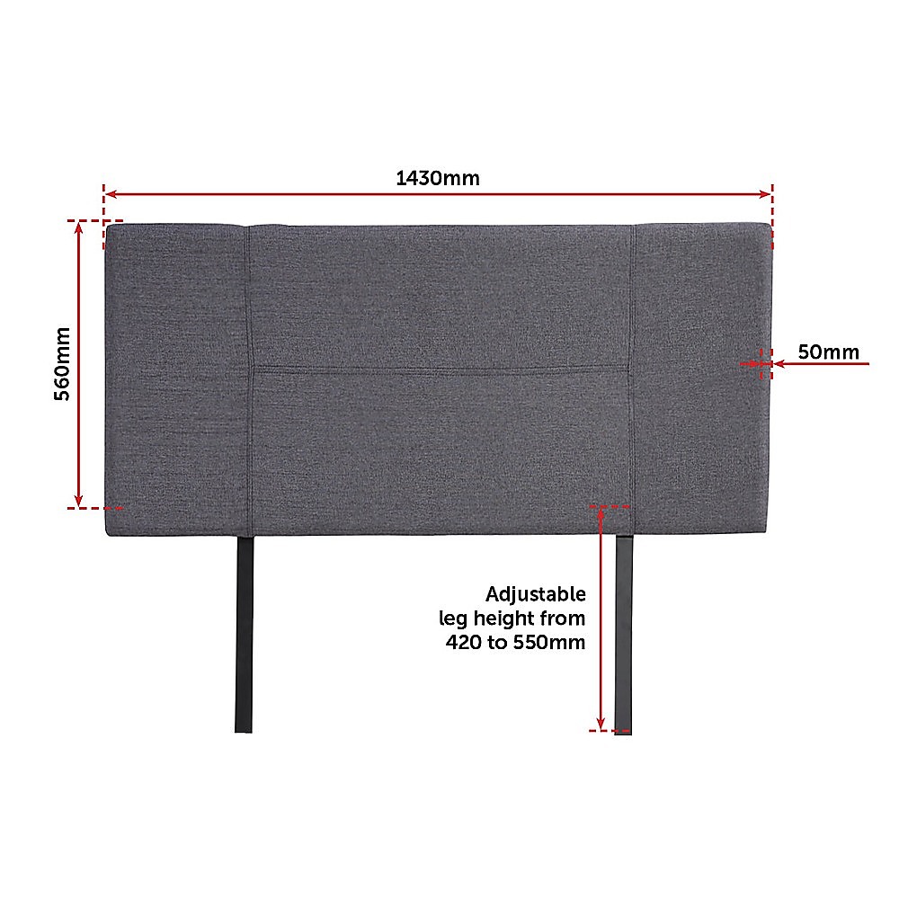 Linen Fabric Double Bed Headboard Bedhead Bedroom Furniture Grey eBay