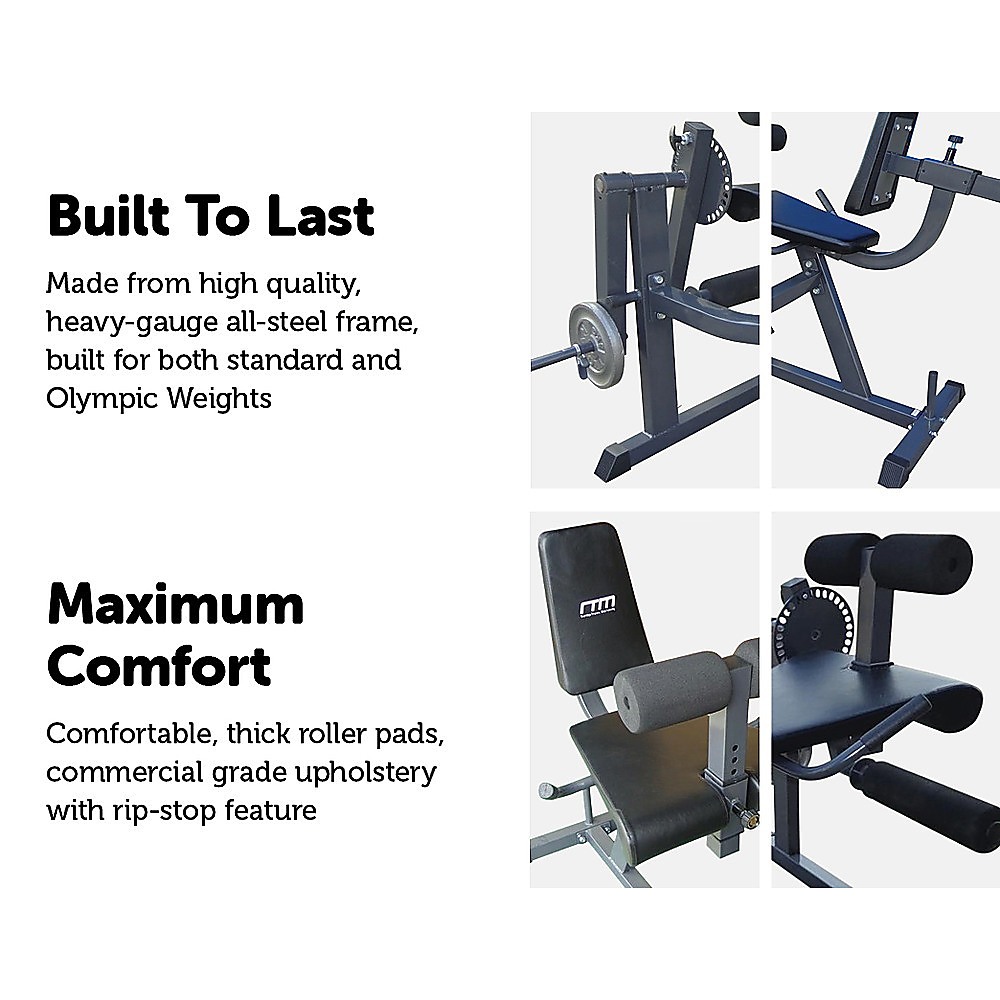 LEG EXTENSION LEG CURL COMBO MACHINE ADJUSTABLE BENCH WEIGHT PRESS HOME