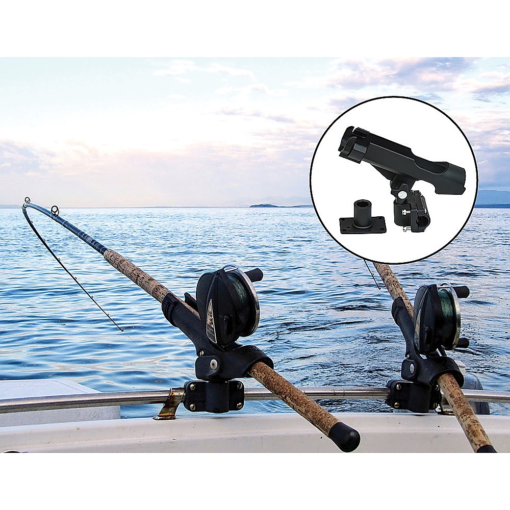 4PC Kayak Boat Fishing Pole Rod Holder Tackle Kit Adjustable Side Rail Mount | eBay