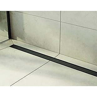 1000mm Tile Insert Bathroom Shower Black Grate Drain w/Centre outlet Floor Waste