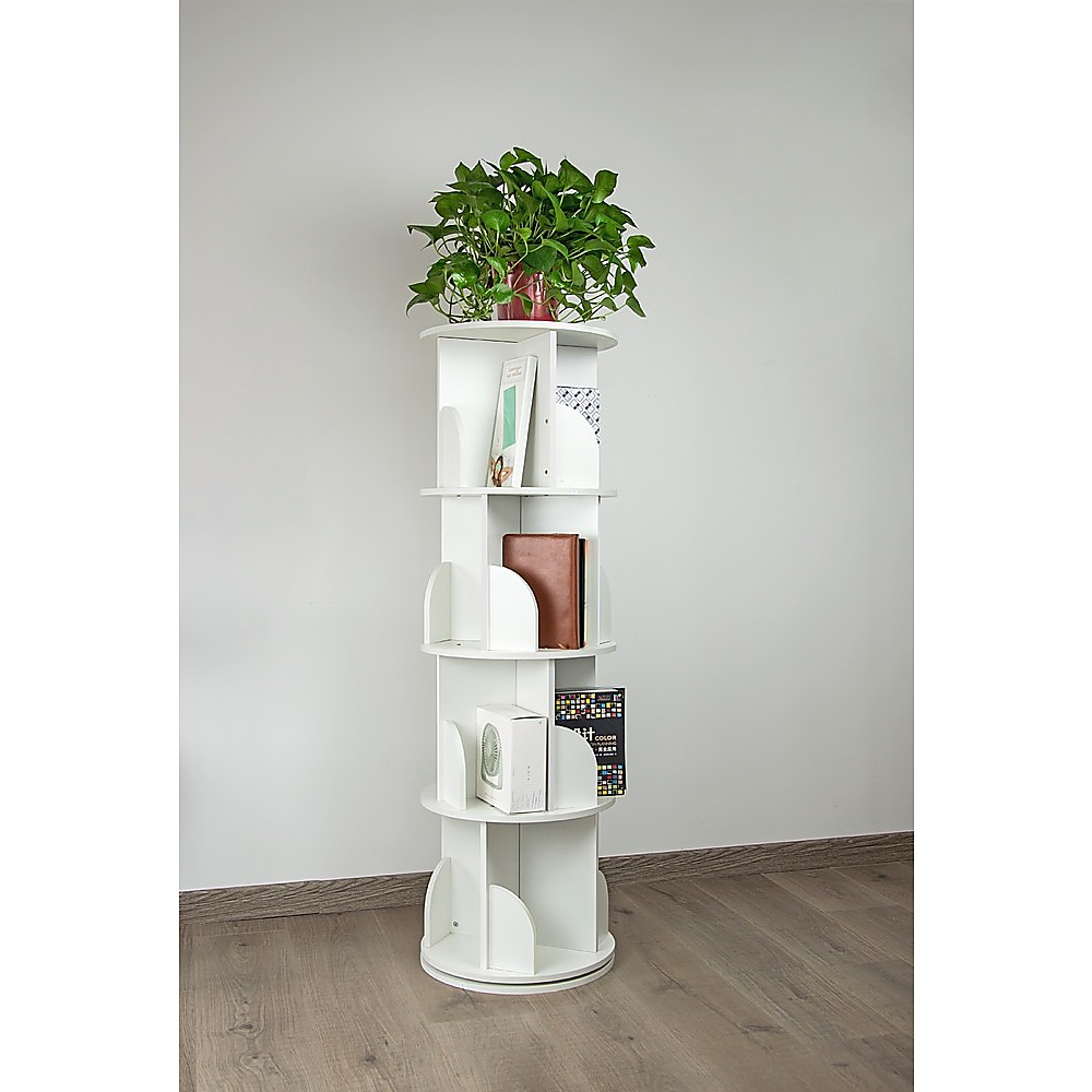 360degree Rotating 4 Tier Display Shelf Bookcase Organiser eBay